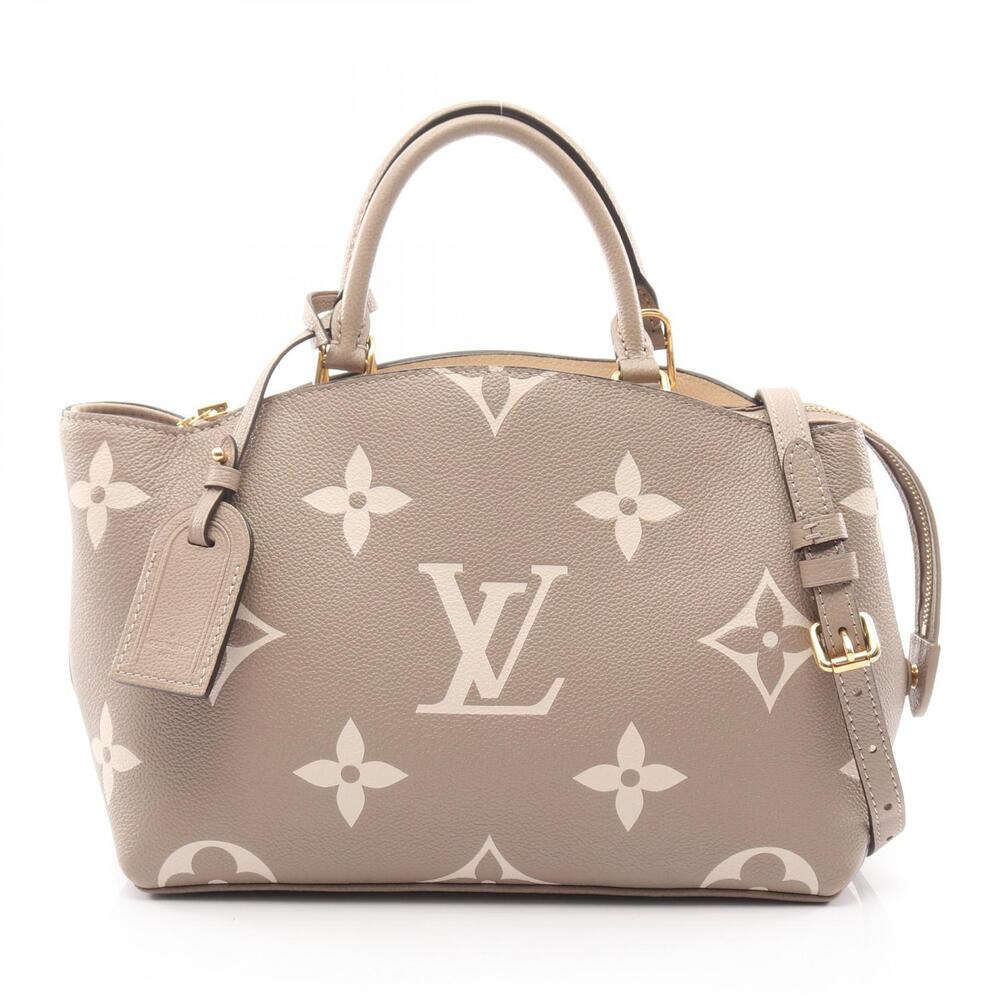 Louis Vuitton Palais Handbag Leather Monogram Empreinte Beige